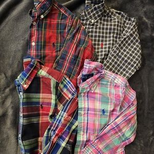 Toddler Boy Polo Ralph Lauren Plaid LS Oxford Bundle